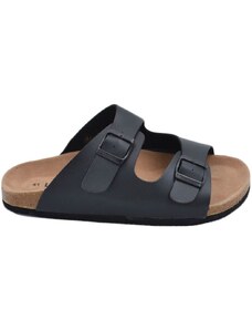 Ciabatte nere da Donna con fibbie e soletta in pelle Fly Flot