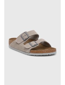 Birkenstock ciabatte slide in camoscio Arizona uomo colore grigio 1027749