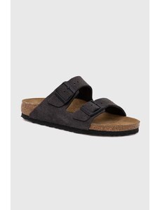 Birkenstock ciabatte slide in camoscio Arizona donna colore grigio 1028592