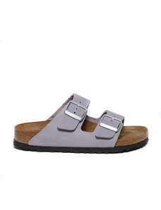 Birkenstock Sandalo Arizona con due cinturini regolabili in nabuk lilla