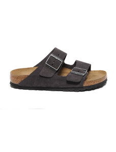 Birkenstock Sandalo Arizona con cinturini regolabili in suede grigio