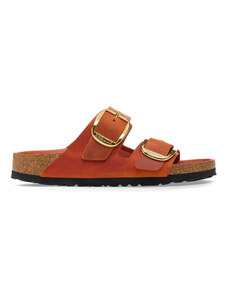 Birkenstock Sandalo Arizona in pelle ingrassata arancione bruciato