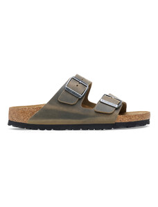 Birkenstock Sandalo Arizona in nabuk oliato kaki