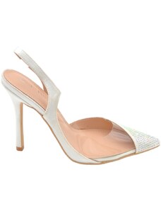 Decolleté Trasparenti Donna Con Tacco A Spillo 12 Cm – Punta E Sottopiede Nero, Slip-on