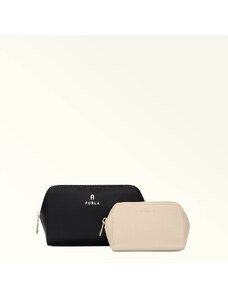 Furla Camelia Beauty Case Nero Nero Pelle Stampata Donna