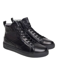 Malu Shoes Sneakers Uomo Alta In Pelle Scamosciata Nera Con Fondo Doppio A X11136767