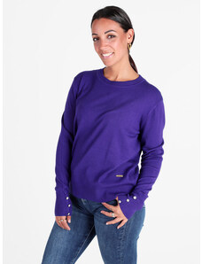 Bluoltre Maglione donna girocollo a treccia Maglioni donna Viola