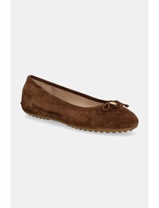 Lauren Ralph Lauren ballerine in pelle scamosciata Jayna Driver colore marrone 802951376001