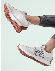 New Balance 327 Sneakers Donna In Pelle e Nylon Con Dettaglio Animalier Scarpe Sportive Bianco Taglia 36