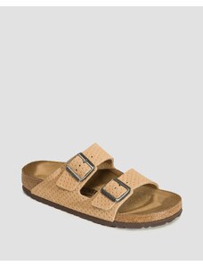 Ciabatte Beige Da Donna Birkenstock Arizona Suede Embossed Narrow