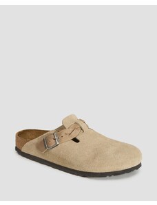Ciabatte Beige Da Donna Birkenstock Boston Braided Suede Leather Narrow