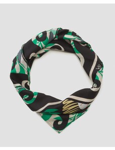 Sciarpa Bandana 90x90 Cm In Raso - Foulard Donna Verde Militare, Multiuso - Foto 5