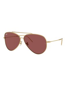 Ray - Ban Unisex Ray - Ban RBR0101S AVIATOR REVERSE 001/69 Occhiali da sole Metallo Oro Viola Pilot Normale
