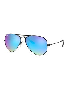 Ray - Ban Unisex Ray - Ban RB3025 AVIATOR 002/4O Occhiali da sole Metallo Nero Blu Pilot Normale