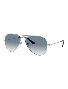 Ray - Ban Unisex Ray - Ban RB3025 AVIATOR 003/3F Occhiali da sole Metallo Argento Blu Pilot Normale Sfumato