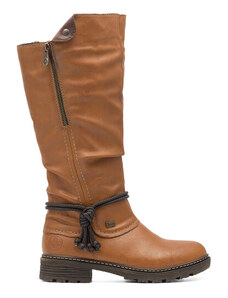 Rieker 77210 Stivali Alla Moda Donna - Gambale Medio, Lacci E Cerniera, Suola Ammortizzata - Sintetico - 3