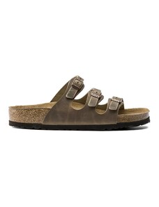 Birkenstock infradito in pelle Florida SFB donna colore verde 1011432
