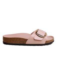 Birkenstock SANDALO MADRID BIG BUCKLE IN PELLE EFFETTO LUCIDO ROSA