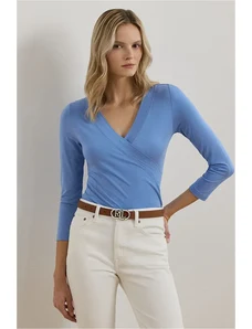 Lauren Ralph Lauren camicia a maniche lunghe colore blu 200824366