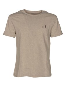 Polo Ralph Lauren T-shirt beige melange con ricamo logo