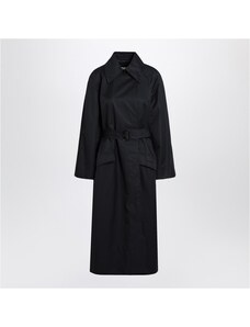 Cappotto Lungo In Misto Lana Doppiopetto Con Cappuccio – Trench Autunno-inverno Per Donna, Abbottonato, Tasche, Sopra Il Ginocchio, Elegante E Caldo