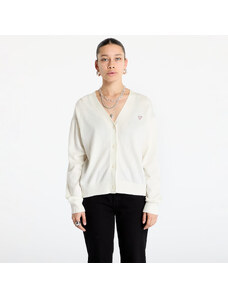 Maglione Guess JEANS Silk and Wool-Blend Mini Triangle Cardigan Warm White S