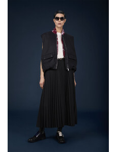 Doppelganger Gonna donna longuette a pieghe con zip tinta unita regular fit