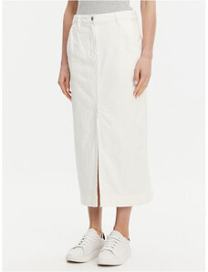 ASOS DESIGN Gonna parachute midi in denim bianco con tasche