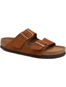 Birkenstock Ciabatte di pelle Arizona SFB VL Mink | narrow fit soft footbed