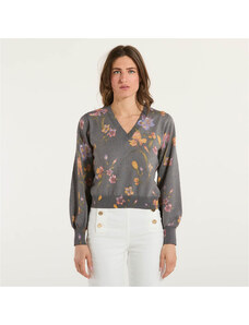 Camicia Chiffon Donna Elegante Blusa Monospalla Maniche 3/4 Boho