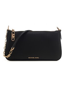 Michael Kors pochette media da donna in vera pelle con catena e logo lettering sul davanti nera