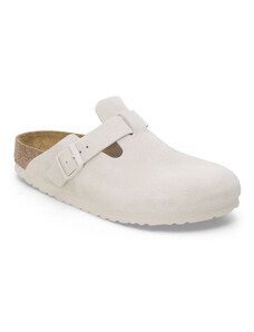 Birkenstock Boston Soft Footbed Suede Leather Regular Fit Uomini - Sandali Birkenstock - Bianco - 1027667-7