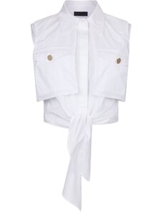 Materiel Camicia smanicata crop Bianco