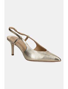 Lauren Ralph Lauren tacchi in pelle Khloe Slgbck colore oro 802966875001