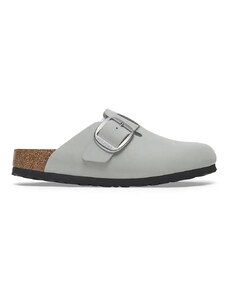 Birkenstock infradito in nubuck Boston Big Buckle donna colore grigio 1029303