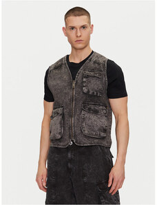 Nofonda Gilet Lungo Gotico Stile Steampunk Vittoriano Slim Fit per Uomo (S, Nero