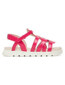 Sandali Bambina In Pelle (Pelle Artificiale) Con Zip – Stile Romano, Colori Nero/Beige/Rosa, Suola Gomma Antiscivolo - 3