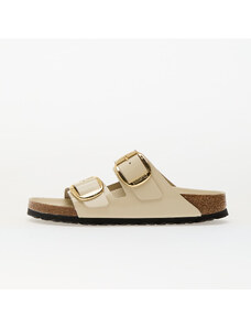 Birkenstock Arizona Big Buckle Natural Leather Patent High-Shine Ecru