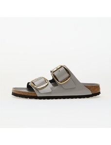 Birkenstock Arizona Big Buckle Natural Leather Patent High-Shine Stone Coin