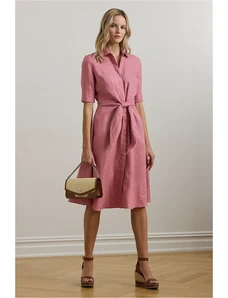 Lauren Ralph Lauren vestito di lino colore rosa 200905667
