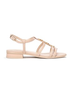 Nero Giardini Sandali Donna E410442D 614 | Pelle Rosa Con Suola In Gomma | Tacco Comodo | Primavera Estate
