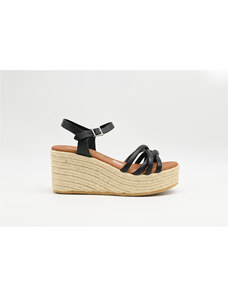 パーティーシューズ ELENA IACHI E3336 Wedges Sandalo Zeppa Doppia Nera Incrocio Scopri le esclusive sandali con zeppa doppia ELENA IACHI