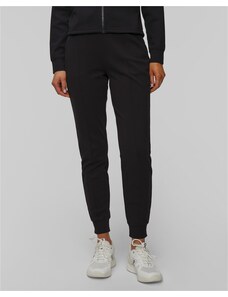 TOMEEK Pantaloni da Donna Lines Estiva 7/8 Pantaloni a Gamba Larga Pantaloni Casual in Cotone Pantaloni Eleganti Harem in Vita Elastica Pantaloni Larghi con Tasche, Nero, Taglia XXL
