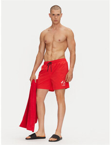 Zagano Costume Da Bagno Uomo Con Coulisse - Pantaloncino Sportivo Asciugatura Rapida, UV 98%, Tasca Con Velcro, Rosso, Taglia XXL