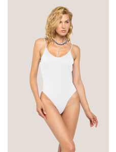 Costume Intero Da Bagno Donna Sexy - Scollo A V, Push-Up, Con Nappe Metalliche, Stile Brasiliano