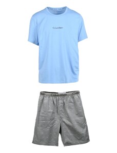 YAOMEI Uomo Pantaloni Pigiama Shorts Cotone Modale, Boxer Pantaloncini Corti Pantaloni da Pigiama Biancheria da Notte Cintura Elastica Registrabile (Blu, L