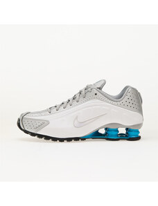 Nike Shox R4 Metallic Silver/ Blue Lagoon-White