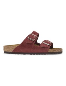 Birkenstock ciabatte slide in camoscio Arizona uomo colore rosso 1028353