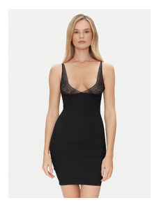 Body In Pizzo Nero Con Scollo A V - Elegante Canotta A Costine, Tessuto Medio-Elastico