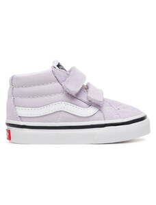 Vans Scarpe Slip-On V Per Bambini Bianco/Rosa - Con Velcro E Tirante Tallone